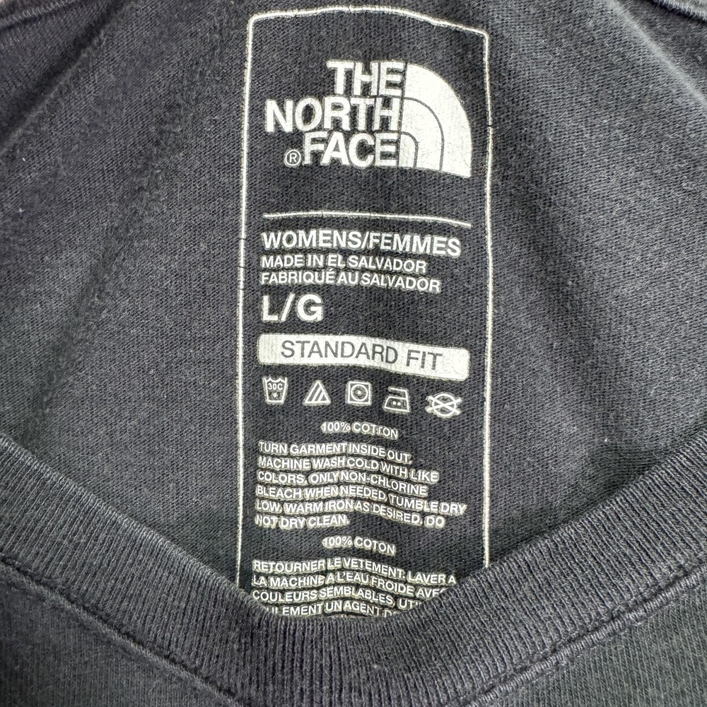 The North Face Shirt Womens Large Black Long Sleeve Logo Graphic Tee Outdoor - Picture 5 of 9